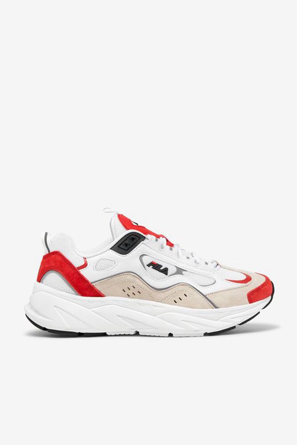 Fila Trigate Men's Sneakers - White/Red/Black,NZ 987-68913